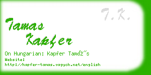 tamas kapfer business card